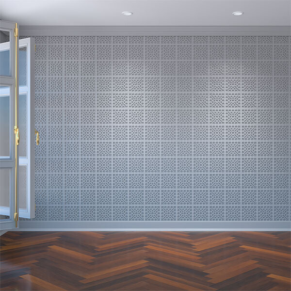 EXTRA SMALL HARLINGEN DECORATIVE FRETWORK WALL PANELS IN ARCHITECTURAL GRADE PVC