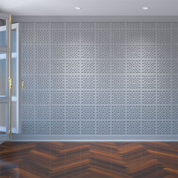 SMALL HARLINGEN DECORATIVE FRETWORK WALL PANELS IN ARCHITECTURAL GRADE PVC