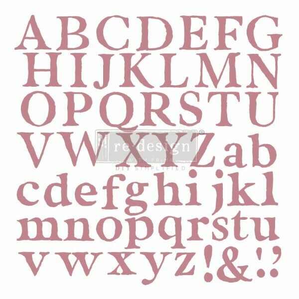 Decor Clear-Cling Stamp - Alpha - 12x12