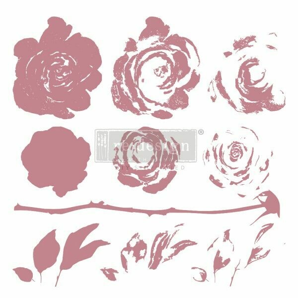 Decor Clear-Cling Stamp - Mystic Rose - 12x12