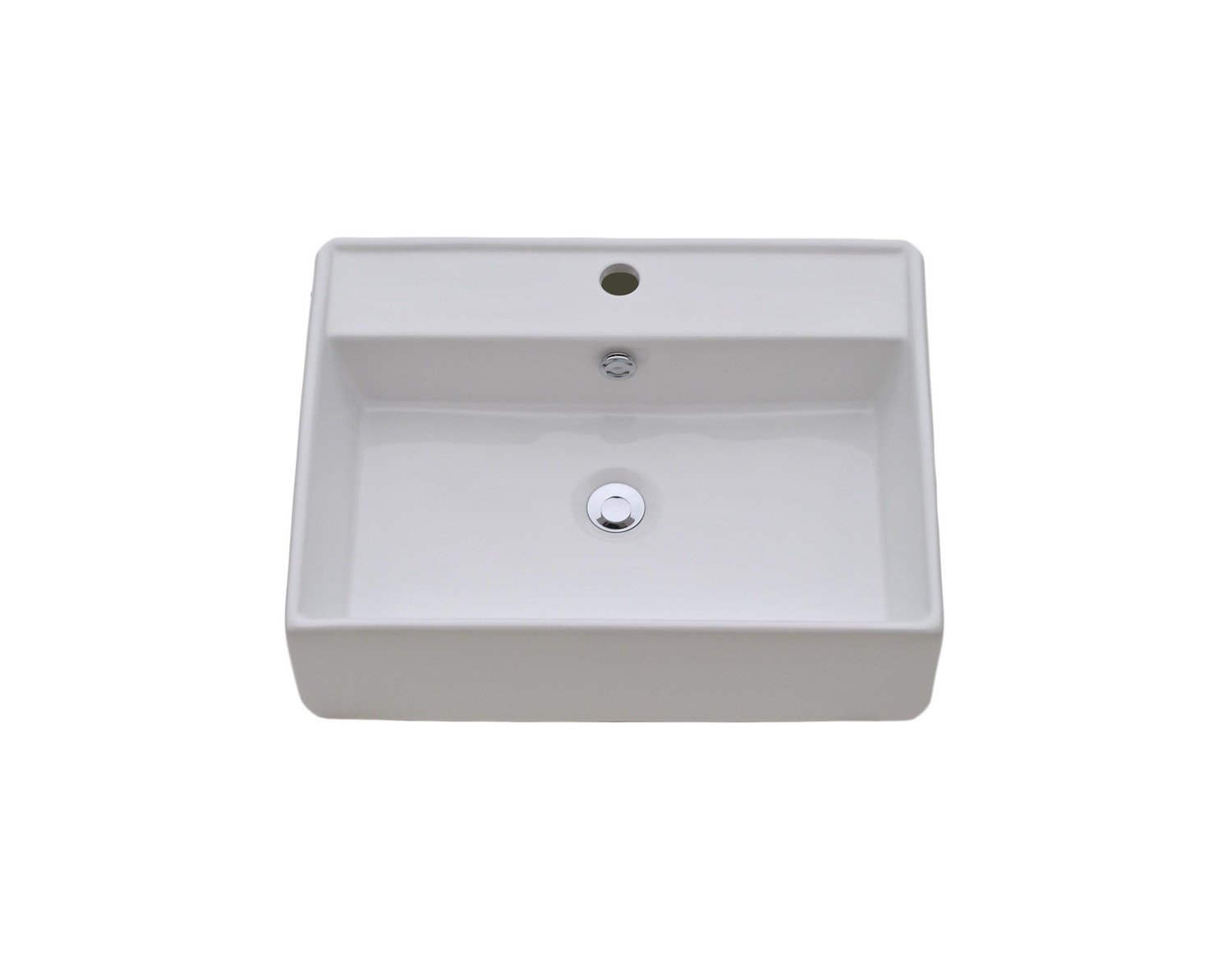 Top Mounted White Porcelain Bathroom Vanity Sink - 23 x 18