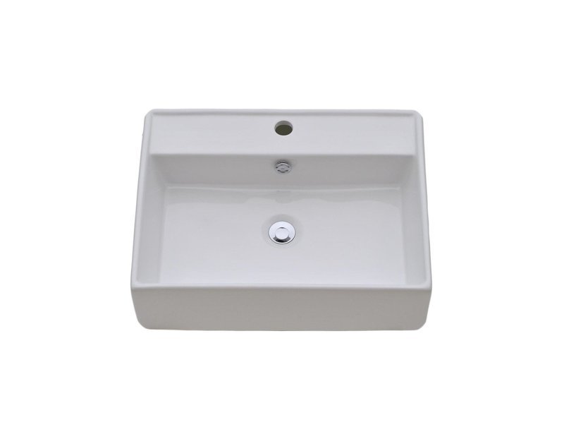 Top Mounted White Porcelain Bathroom Vanity Sink - 23 x 18