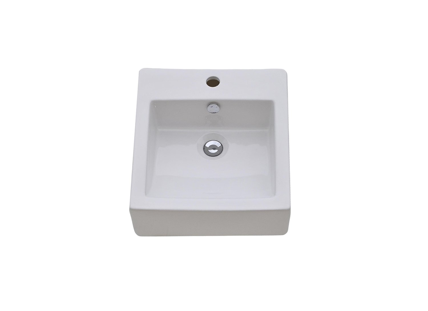 Top Mounted White Porcelain Bathroom Vanity Sink - 18 x 16