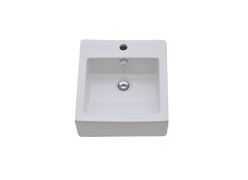 Top Mounted White Porcelain Bathroom Vanity Sink - 18 x 16
