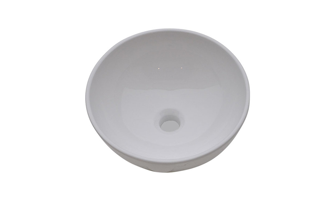 Top Mounted White Porcelain Bathroom Vanity Sink - 15 x 15