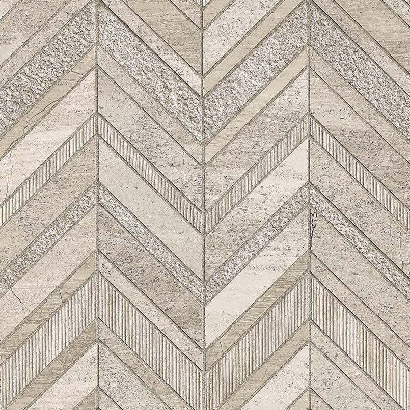 White Quarry Chevron Tile