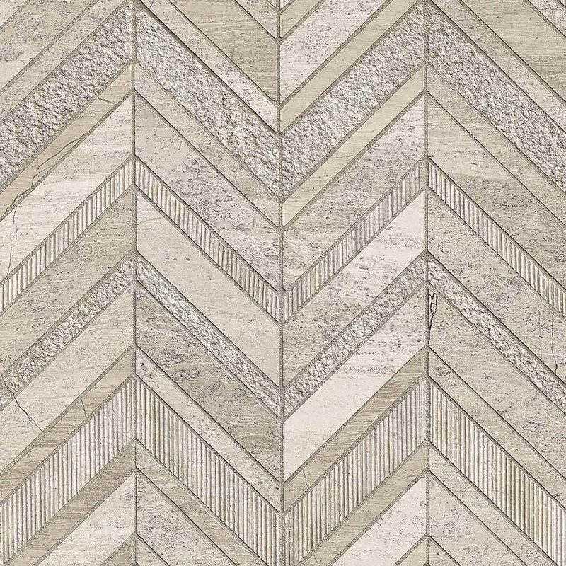 White Quarry Chevron Tile