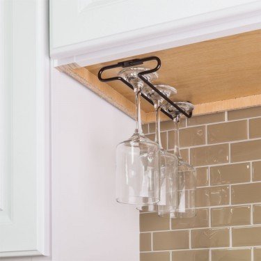 Brushed Oil Rubbed Bronze Under Cabinet Stemware Rack