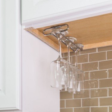 Polished Chrome Under Cabinet Stemware Rack