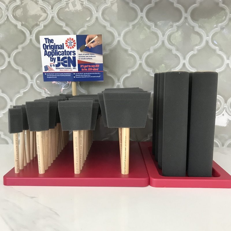 Jen Poly Foam Brushes- Retail Brush &amp; Roller Display