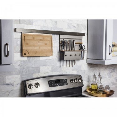 Knife-Block Combo Hanging Shelf for Smart Rail Storage Solution