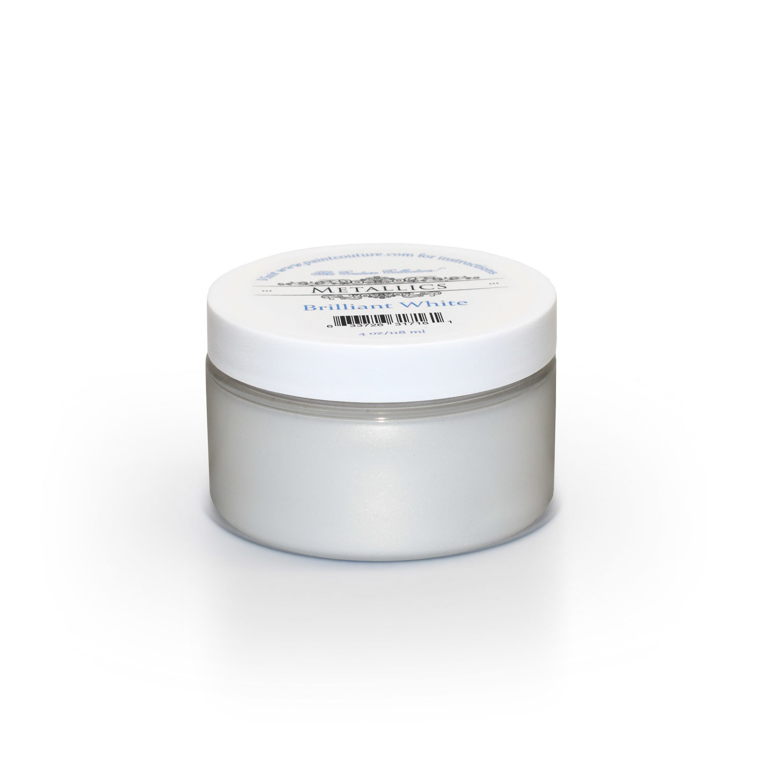 Paint Couture Metallic Paint - Brilliant White, Size: 4 oz