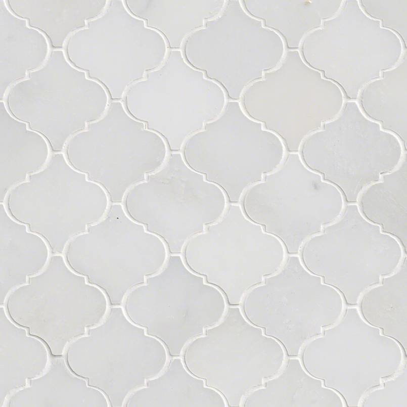 Greecian White Arabesque Marble Tile