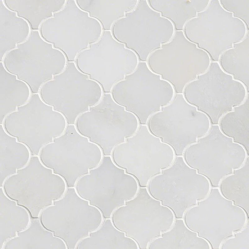 Greecian White Arabesque Marble Tile