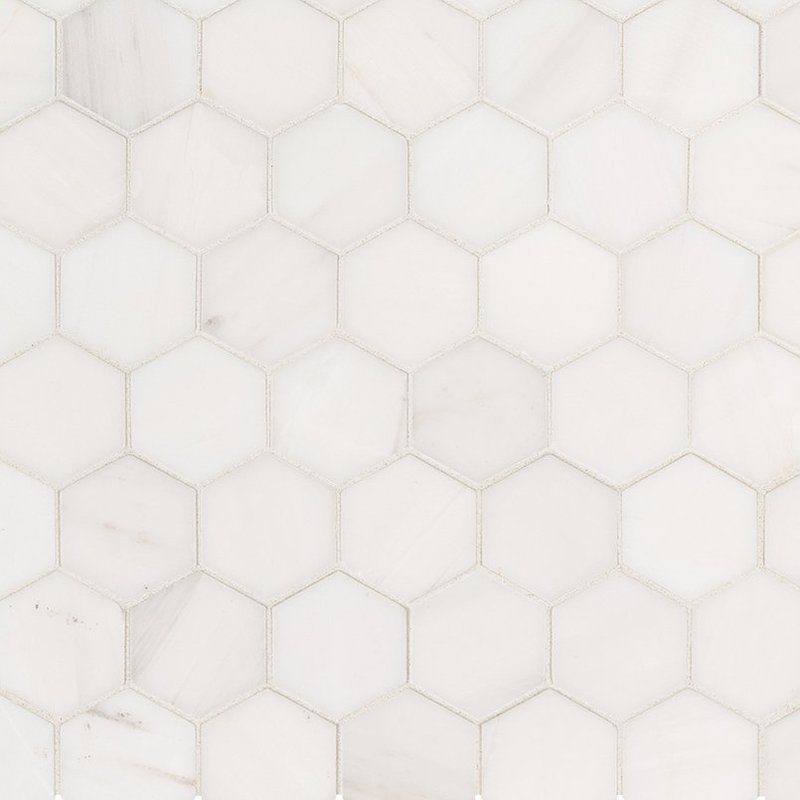 Bianco Dolomite 2&quot; Hexagon Marble Tile