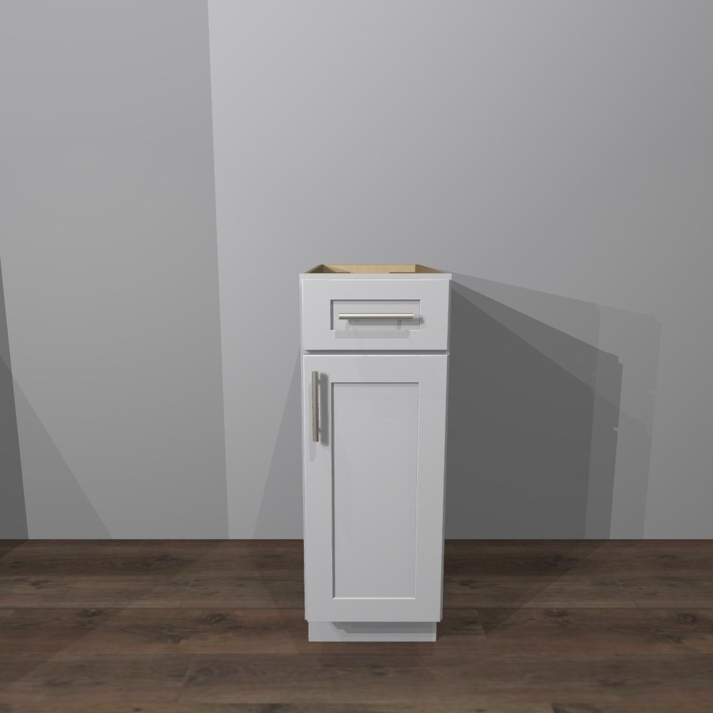 White Shaker Base Cabinet - 12&quot;W x 24&quot;D x 34 1/2&quot;H
