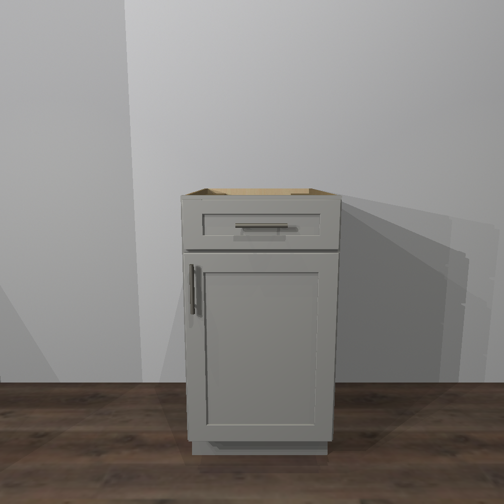 Fossil Grey Shaker Base Cabinet - 18&quot;W x 24&quot;D x 34 1/2&quot;H