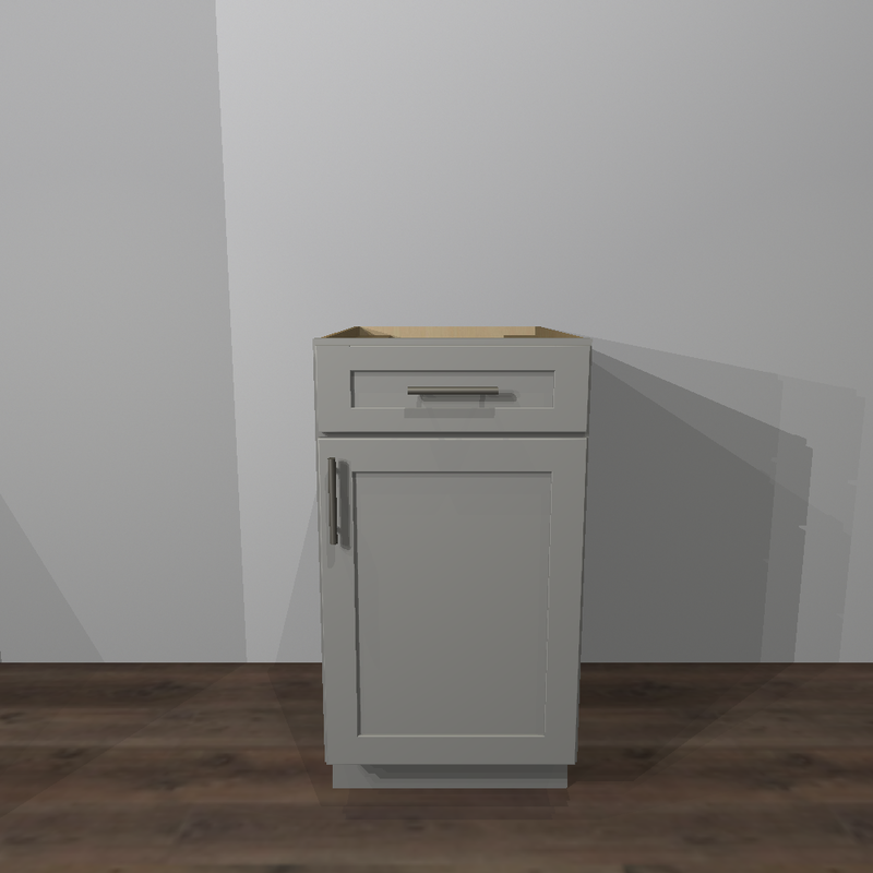 Fossil Grey Shaker Base Cabinet - 18&quot;W x 24&quot;D x 34 1/2&quot;H