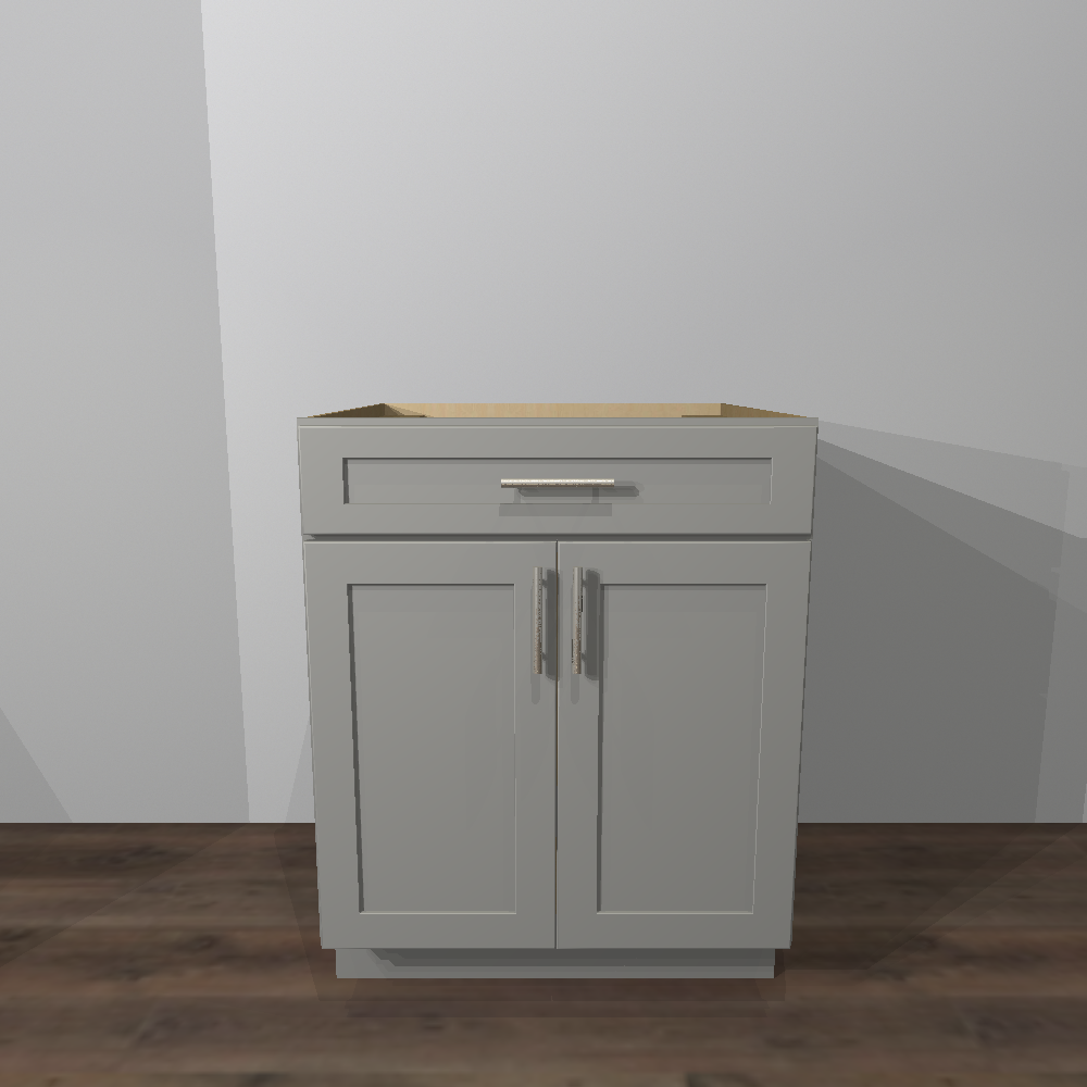 Fossil Grey Shaker Base Cabinet - 27&quot;W x 24&quot;D x 34 1/2&quot;H