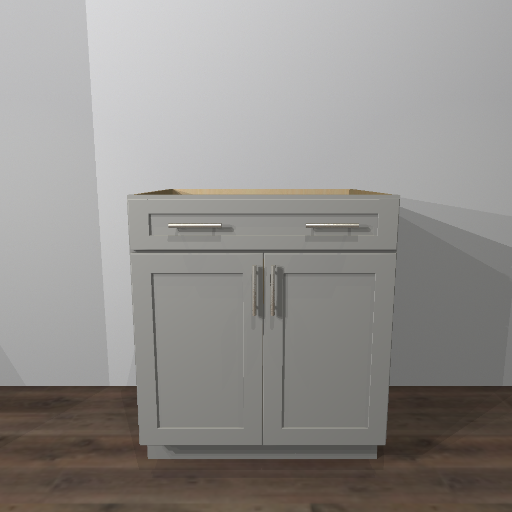 Fossil Grey Shaker Base Cabinet - 30&quot;W x 24&quot;D x 34 1/2&quot;H