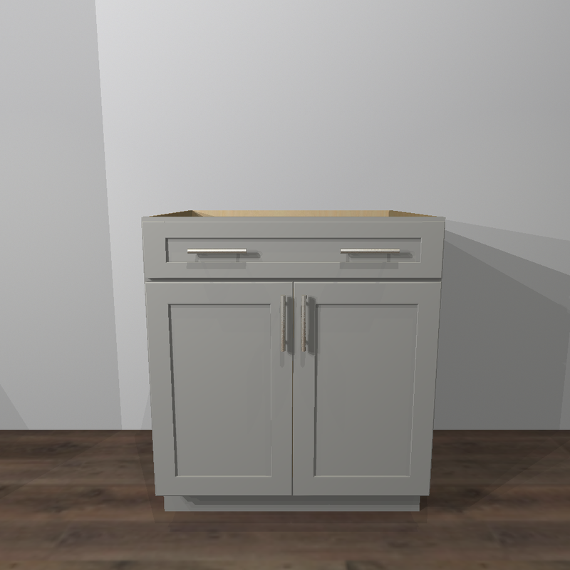 Fossil Grey Shaker Base Cabinet - 30&quot;W x 24&quot;D x 34 1/2&quot;H