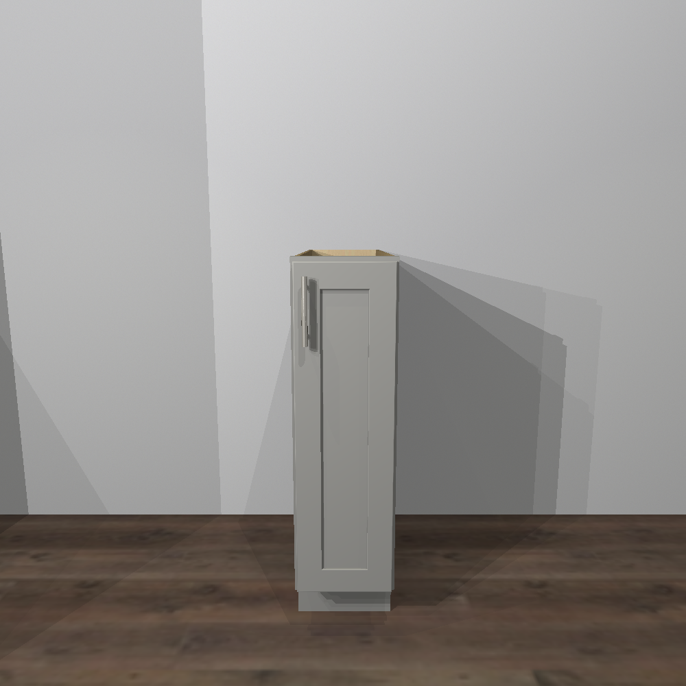 Fossil Grey Shaker Full Height Door Base Cabinet - 9&quot;W x 24&quot;D x 34 1/2&quot;H