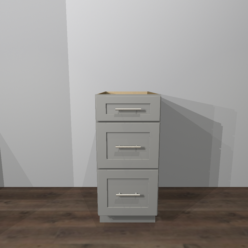 Fossil Grey Shaker Drawer Base Cabinet - 15&quot;W x 24&quot;D x 34 1/2&quot;H