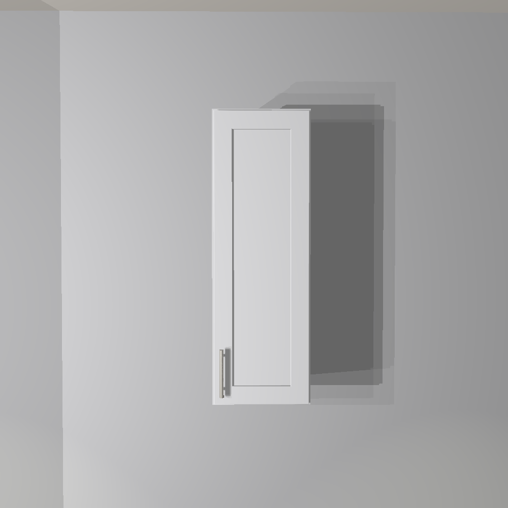 White Shaker Wall Cabinet - 12&quot;W x 36&quot;H