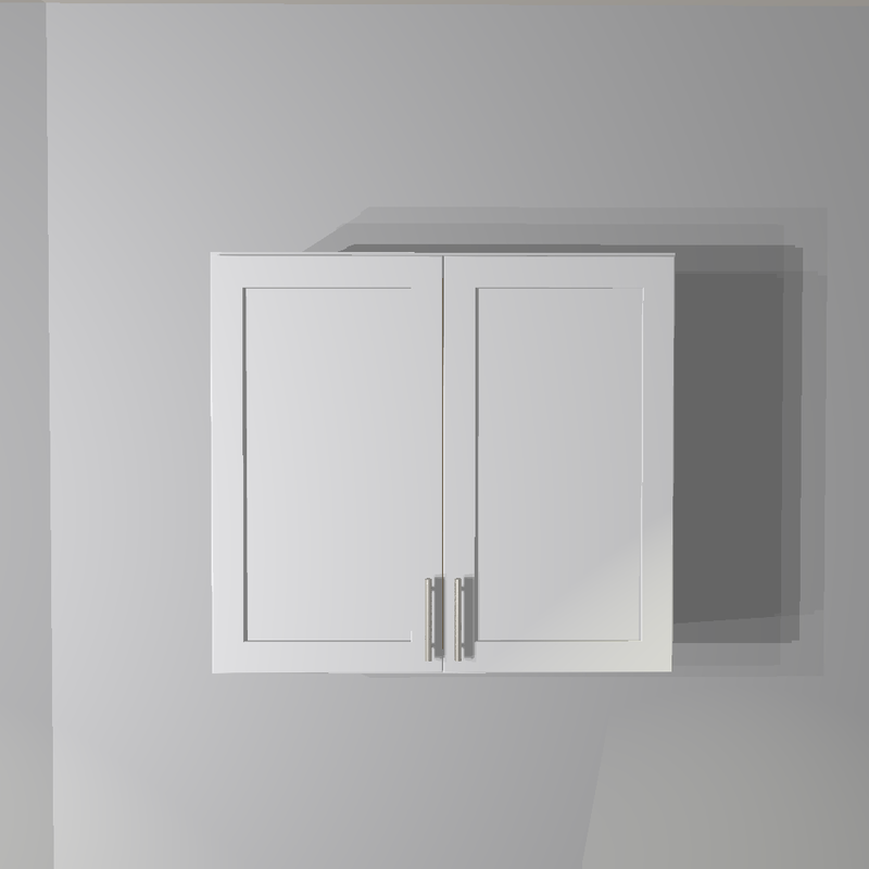 White Shaker Wall Cabinet - 33&quot;W x 30&quot;H