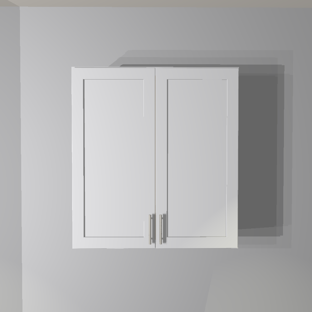 White Shaker Wall Cabinet - 33&quot;W x 36&quot;H
