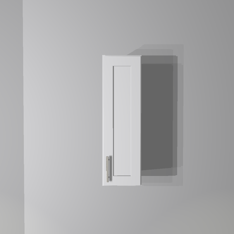 White Shaker Wall Cabinet - 9&quot;W x 30&quot;H