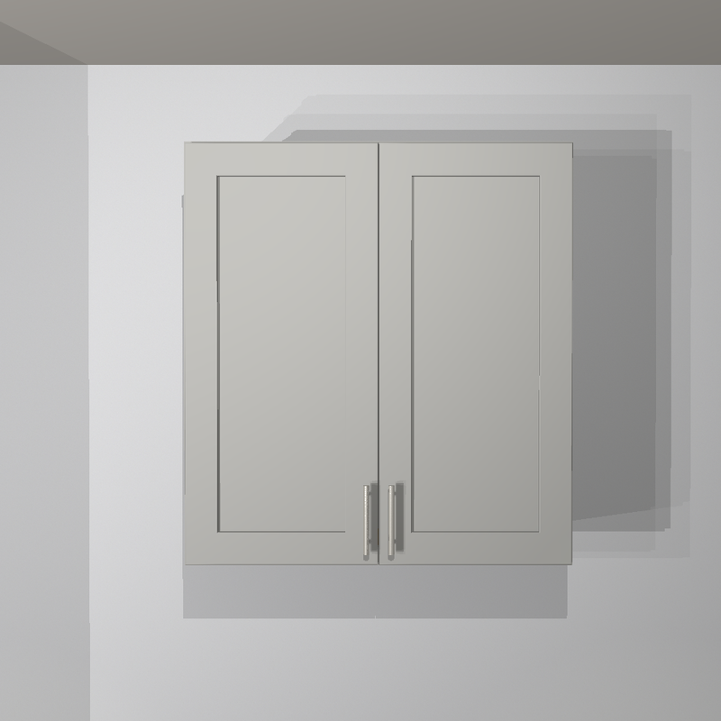 Fossil Grey Shaker Wall Cabinet - 33&quot;W x 36&quot;H