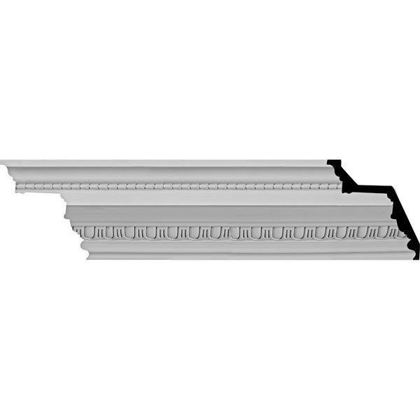 Bedford Beaded Crown Molding - 7 3/8&quot;H X 7 1/4&quot;P X 10 1/4&quot;F X 96&quot;L