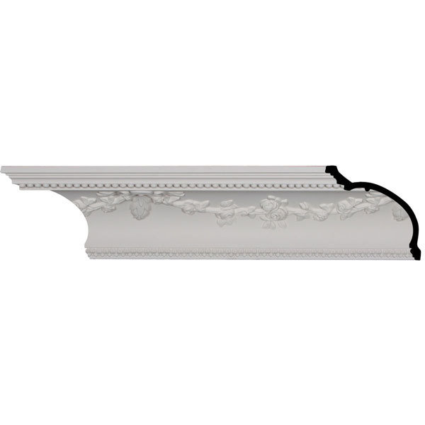 Floral Swag Crown Molding - 6 3/4&quot;H X 6 7/8&quot;P X 9 5/8&quot;F X 96&quot;L