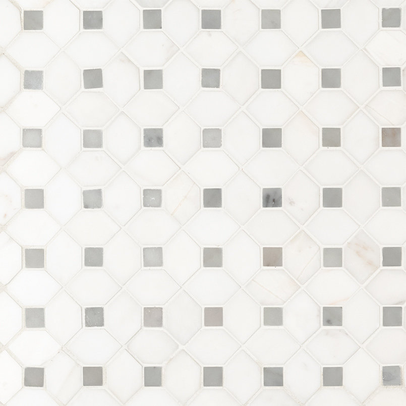 Bianco Dolomite Dotty Marble Tile
