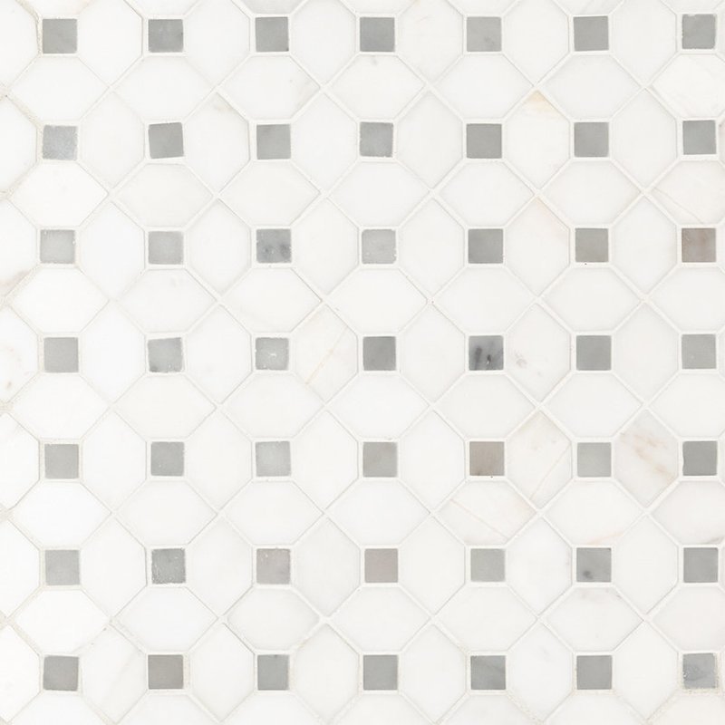 Bianco Dolomite Dotty Marble Tile