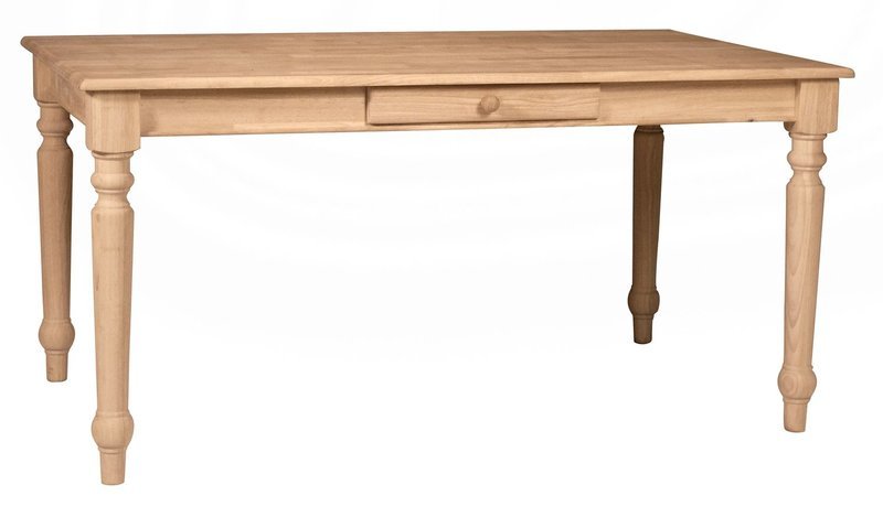 Solid Top Farmhouse Table - Half bullnose edge &amp; one drawer