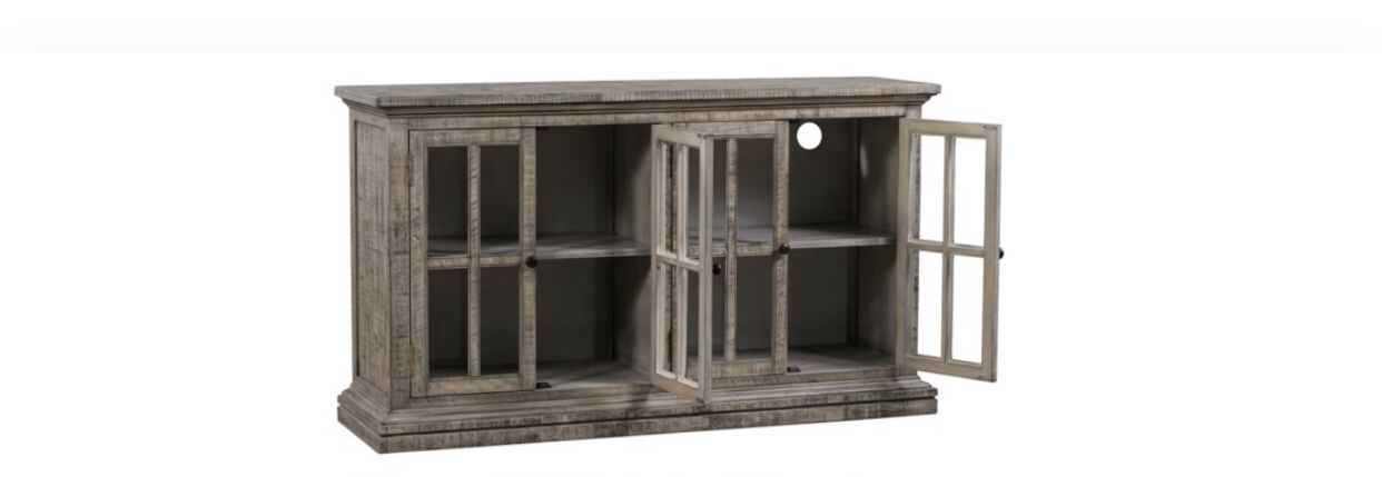 Rustic driftwood buffet hutch