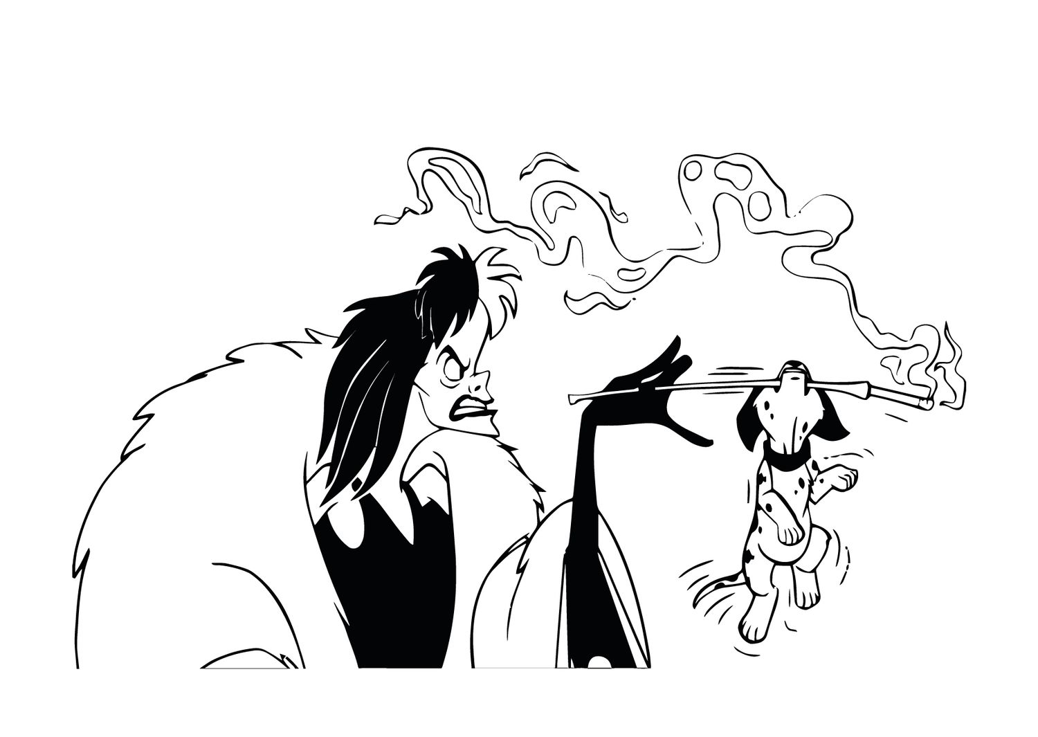 Postkarte Smoking Cruella