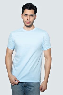 Básica cuello redondo color celeste