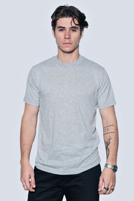 Básica cuello redondo color gris claro