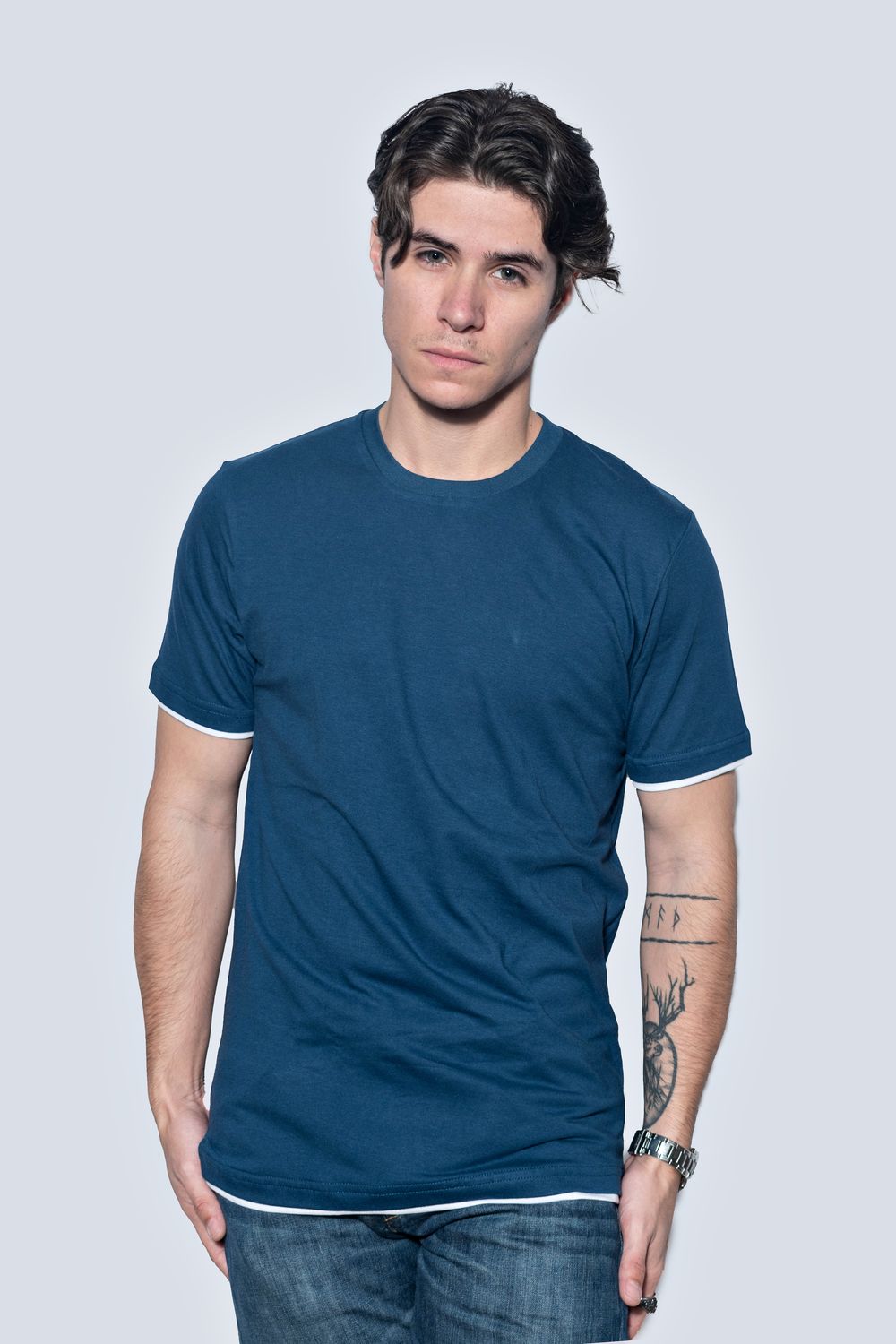 Básica doble color azul