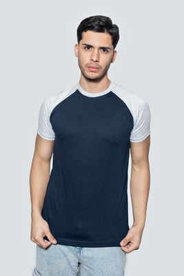 Raglán color azul con gris