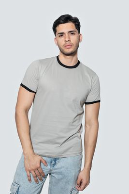 Raglán Corta color gris con negro