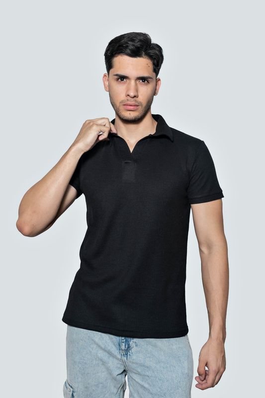 Polo Waffer color negro