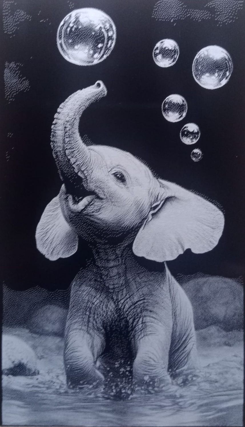 Olifant met luchtbellen