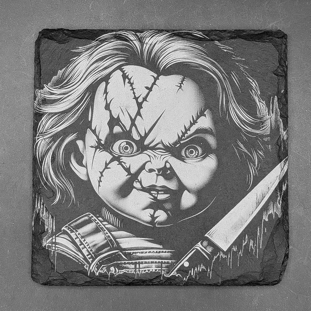 Leistenen onderzetter gebaseerd op Chucky