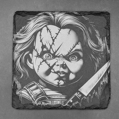 Leistenen onderzetter gebaseerd op Chucky