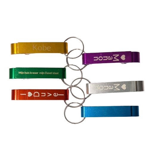 Personalisatie - Flesopener sleutelhanger in aluminium