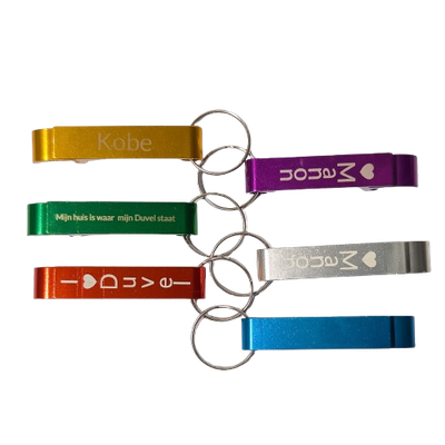 Personalisatie - Flesopener sleutelhanger in aluminium Personalisatie - Flesopener sleutelhanger in aluminium